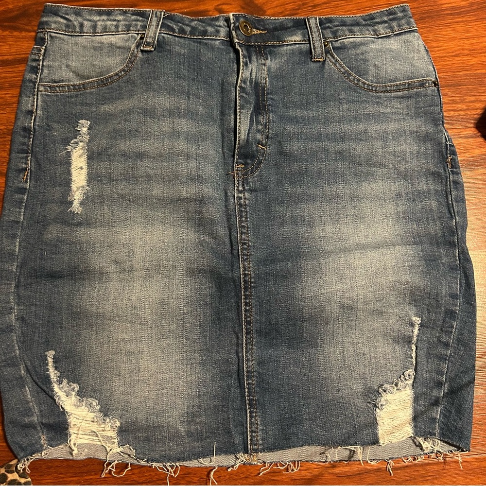 Wax Jean Blue Knee-Length Pencil Skirt for Casual Nights